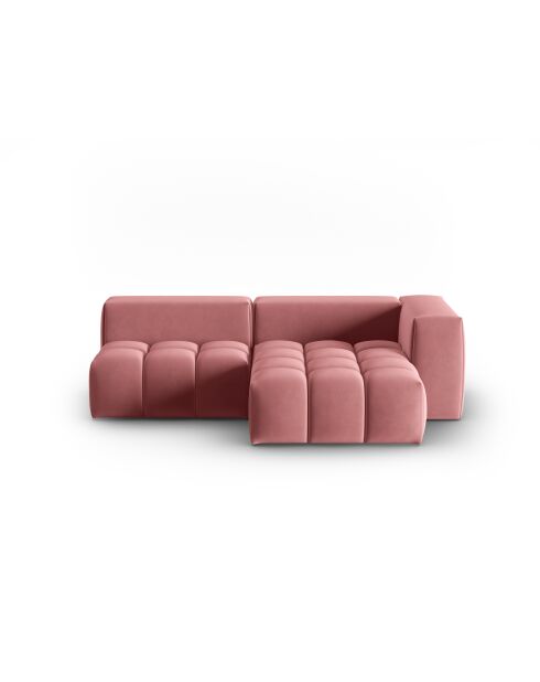 Verona Flamant Modulares Ecksofa aus Samt für 3 Personen, rechts, 205 x 145 x 70 cm