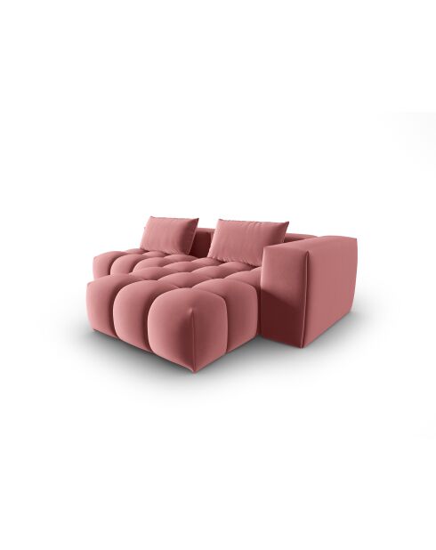 Verona Flamant Modulares Ecksofa aus Samt für 3 Personen, rechts, 205 x 145 x 70 cm
