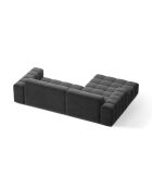 Divano angolare sinistro Chicago 3 posti in velluto grigio - 234x167x78 cm