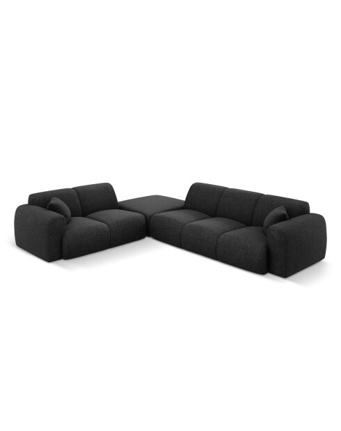 Canapé d'angle gauche Nolio 4 places noir - 315x250x72 cm