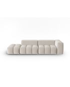 Canapé modulable gauche en velours Verona 4 places écru - 265x85x70 cm