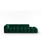 Canapé modulable droit en velours Verona 4 places vert bouteille - 265x85x70 cm