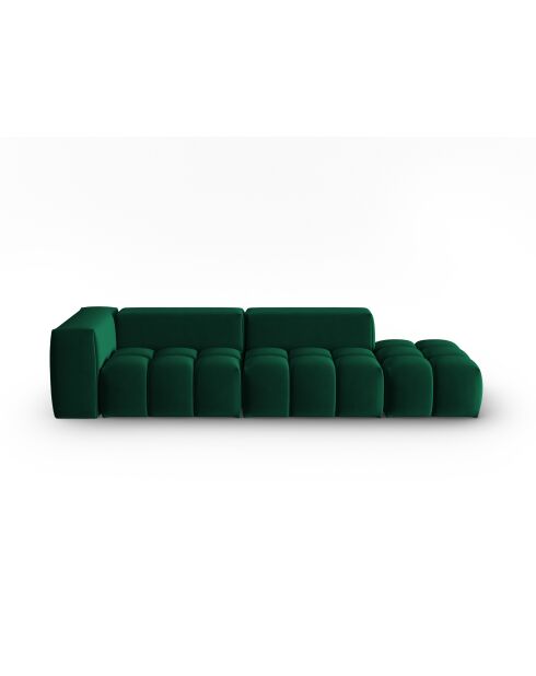 Canapé modulable droit en velours Verona 4 places vert bouteille - 265x85x70 cm
