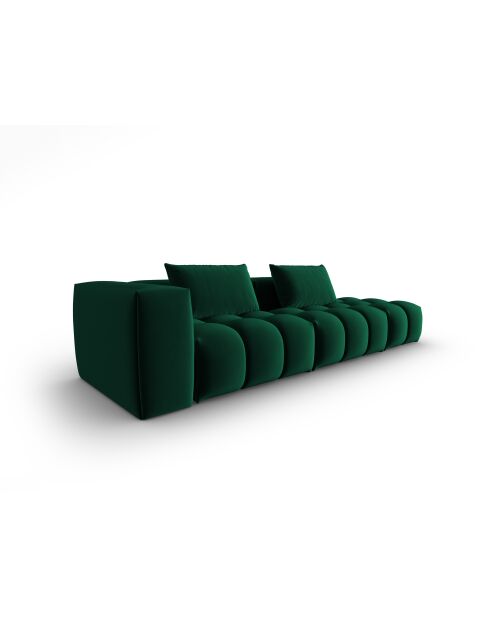 Canapé modulable droit en velours Verona 4 places vert bouteille - 265x85x70 cm
