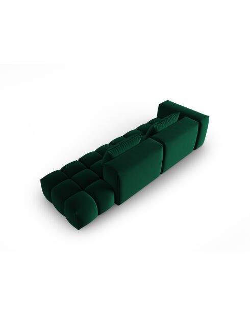 Canapé modulable droit en velours Verona 4 places vert bouteille - 265x85x70 cm