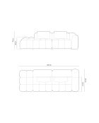 Canapé modulable droit en velours Verona 4 places vert bouteille - 265x85x70 cm