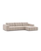 Chicago 4-Sitzer-Ecksofa rechts aus Samt hellbeige - 294x167x78 cm