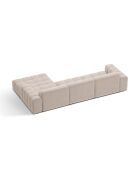 Chicago 4-Sitzer-Ecksofa rechts aus Samt hellbeige - 294x167x78 cm