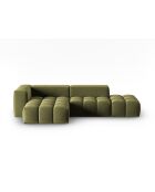 Verona 4-zits lichtgroene modulaire fluwelen linkerhoekbank - 265x145x70 cm