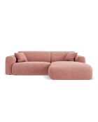 Sofá esquinero derecho rosa de 4 plazas Nolio - 235x170x72 cm