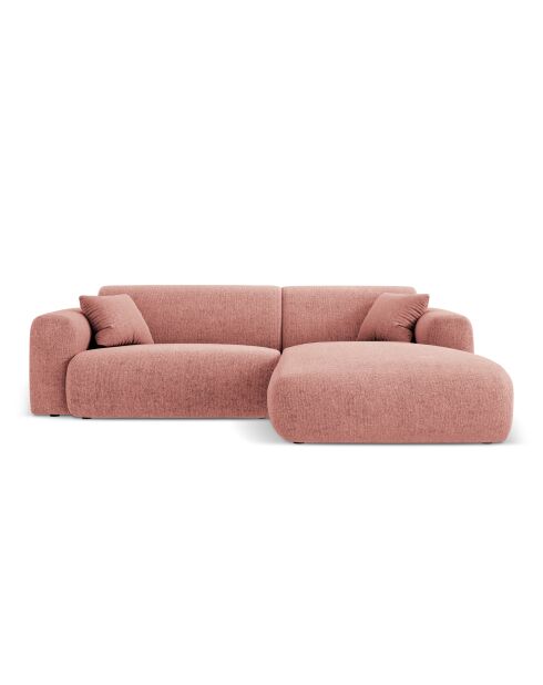 Canapé d'angle droit Nolio 4 places rose - 235x170x72 cm