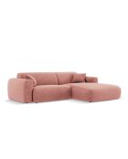 Sofá esquinero derecho rosa de 4 plazas Nolio - 235x170x72 cm