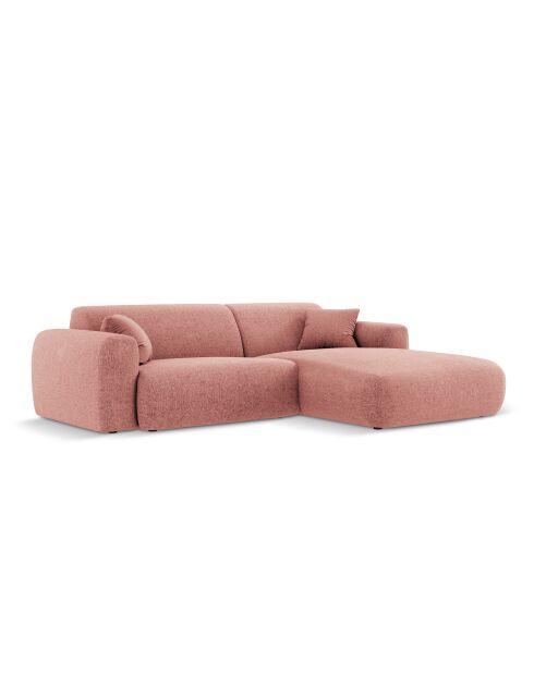 Canapé d'angle droit Nolio 4 places rose - 235x170x72 cm