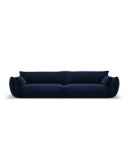 Divano Matera in velluto 4 posti blu royal - 248x110x85 cm