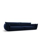Divano Matera in velluto 4 posti blu royal - 248x110x85 cm