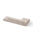Chicago 5-Sitzer-Ecksofa links aus Samt hellbeige - 348x167x78 cm