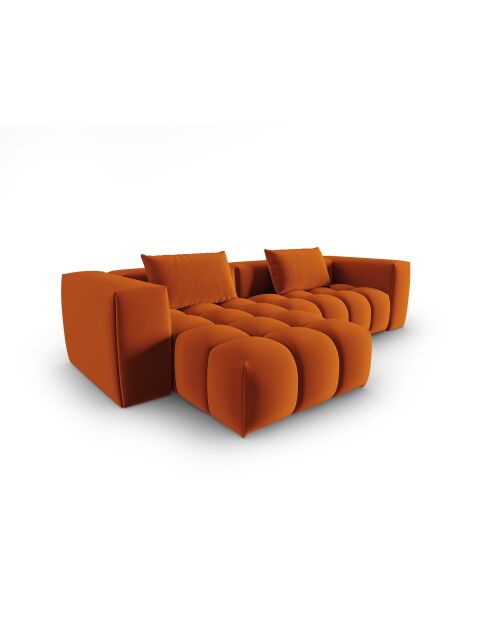 Verona 3-zits modulaire fluwelen hoekbank in terracotta - 260x145x70 cm