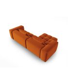 Verona Modulares Ecksofa aus Samt für 3 Personen, Terrakotta, für links, 260 x 145 x 70 cm