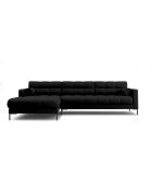Divano angolare sinistro nero a 5 posti Bali - 293x185x75 cm