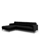 Divano angolare sinistro nero a 5 posti Bali - 293x185x75 cm
