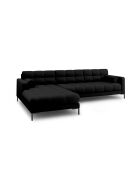 Divano angolare sinistro nero a 5 posti Bali - 293x185x75 cm