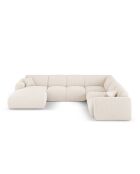 Nolio 6-Sitzer hellbeiges Panorama-Ecksofa rechts, 342 x 252 x 72 cm