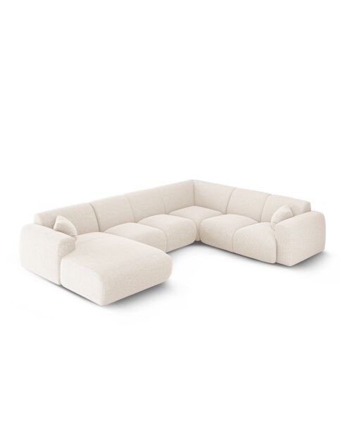 Nolio 6-Sitzer hellbeiges Panorama-Ecksofa rechts, 342 x 252 x 72 cm