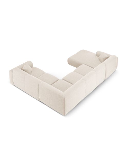 Nolio 6-Sitzer hellbeiges Panorama-Ecksofa rechts, 342 x 252 x 72 cm
