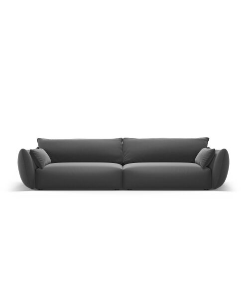 Matera 4-Sitzer-Sofa aus dunkelgrauem Samt - 248x110x85 cm