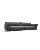 Matera 4-Sitzer-Sofa aus dunkelgrauem Samt - 248x110x85 cm