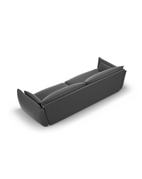 Matera 4-Sitzer-Sofa aus dunkelgrauem Samt - 248x110x85 cm