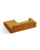 Canapé d'angle droit velours Chicago 3 places jaune - 234x167x78 cm