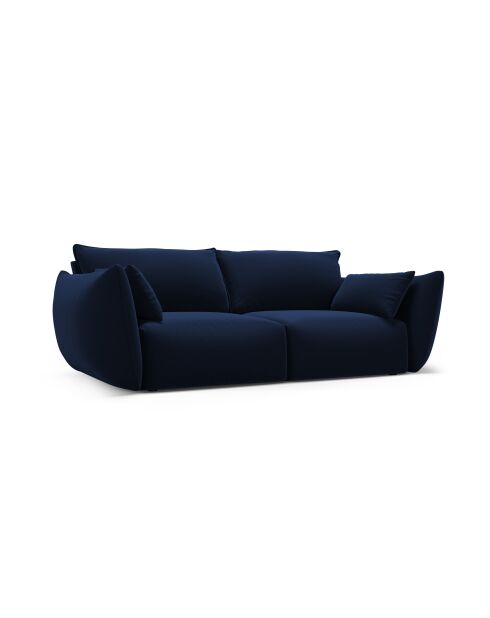 Canapé velours Matera 2 places bleu roi - 180x110x85 cm