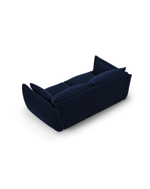 Canapé velours Matera 2 places bleu roi - 180x110x85 cm