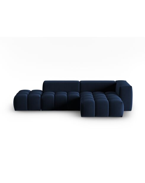 Verona 4-zits modulaire fluwelen hoekbank rechts koningsblauw - 265x145x70 cm