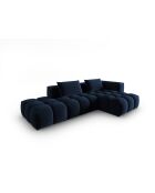 Modulares Ecksofa Verona aus Samt für 4 Personen, rechts, königsblau, 265 x 145 x 70 cm