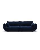 Canapé velours Matera 3 places bleu roi - 208x110x85 cm