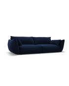Canapé velours Matera 3 places bleu roi - 208x110x85 cm