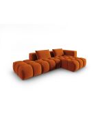 Verona 4-zits modulaire fluwelen hoekbank in terracotta - 265x145x70 cm