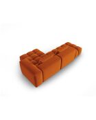 Verona 4-zits modulaire fluwelen hoekbank in terracotta - 265x145x70 cm