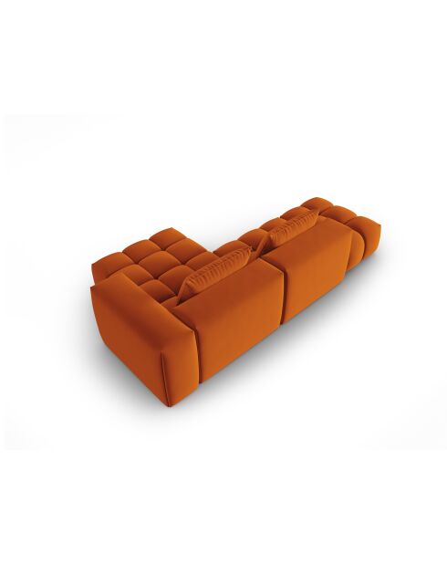 Verona 4-zits modulaire fluwelen hoekbank in terracotta - 265x145x70 cm