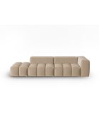 Canapé modulable gauche en velours Verona 4 places le sable - 265x85x70 cm