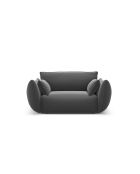 Fauteuil Matera velours 1-zits donkergrijs - 128x110x85 cm