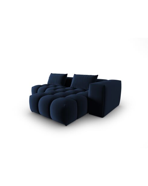 Verona 3-zits modulaire fluwelen hoekbank rechts koningsblauw - 205x145x70 cm