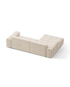 Chicago Velvet Ecksofa links 3-Sitzer hellbeige - 234x167x78 cm