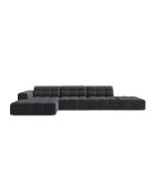Chicago 5-Sitzer-Ecksofa links aus grauem Samt — 348x167x78 cm