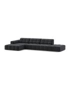 Chicago 5-Sitzer-Ecksofa links aus grauem Samt — 348x167x78 cm