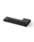 Chicago 5-Sitzer-Ecksofa links aus grauem Samt — 348x167x78 cm