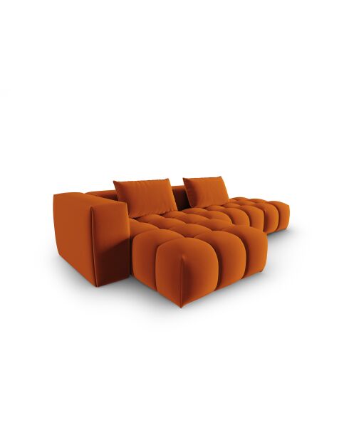 Verona 4-zits modulaire fluwelen hoekbank in terracotta - 265x145x70 cm