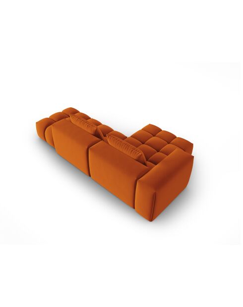 Verona 4-zits modulaire fluwelen hoekbank in terracotta - 265x145x70 cm